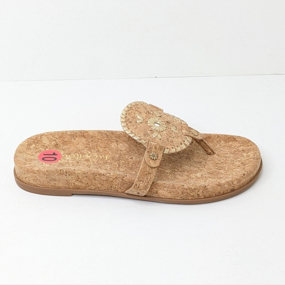 Jack Rogers Collins Cork Sandals, Tan/Gold, Women's 10 - Picture 2 of 6